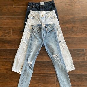 3 pairs of designer jeans sz 24. 2 one teaspoon and 1 Agolde
